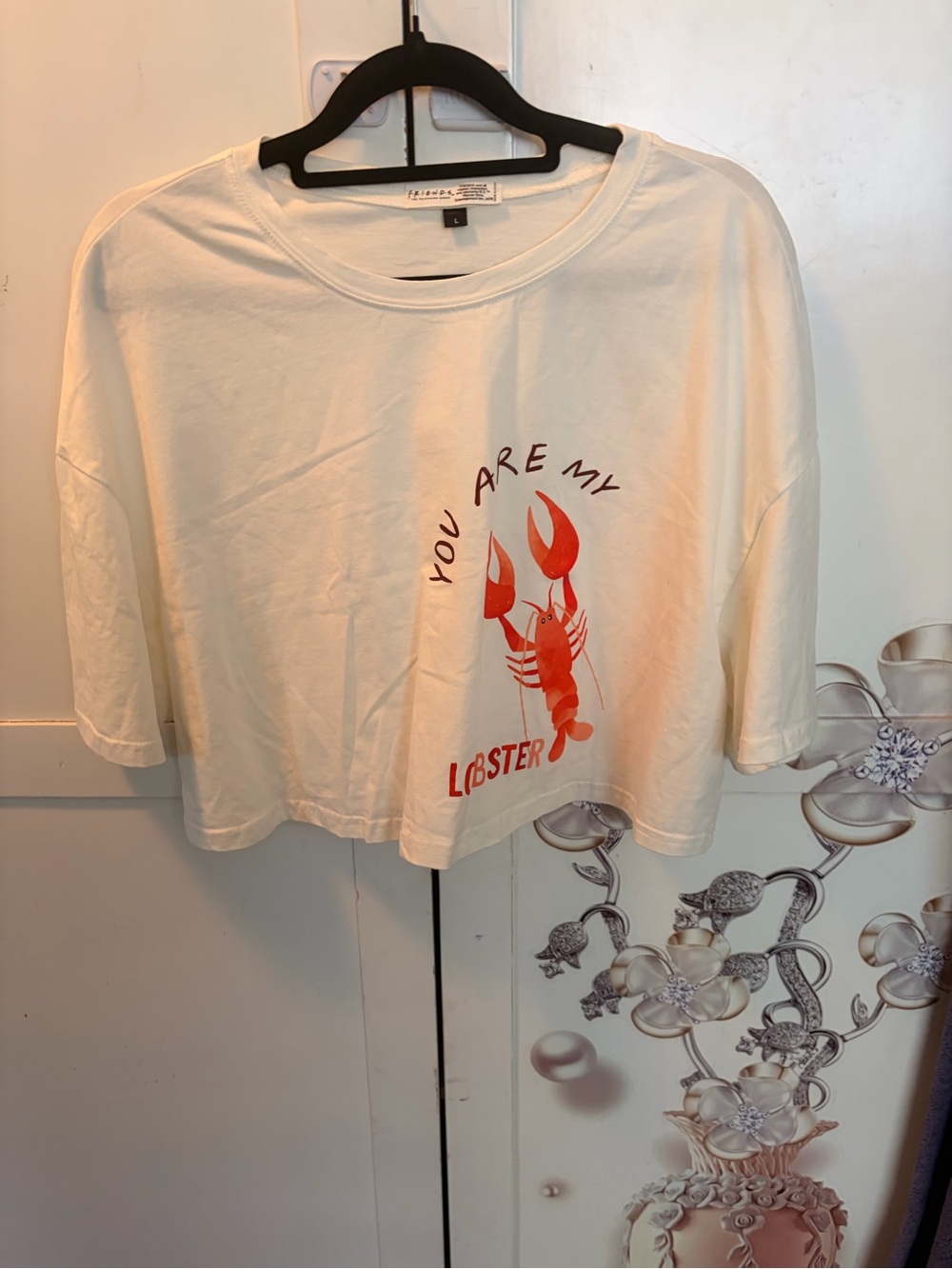 FRIENDS White Tee with Black Neck Trim